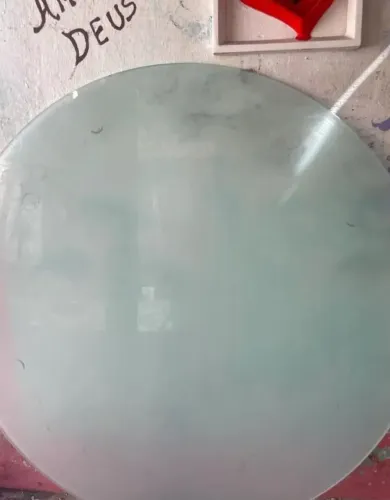 Mesa vidro redonda Temperado (Verde / Fumê Suave) TAMPO