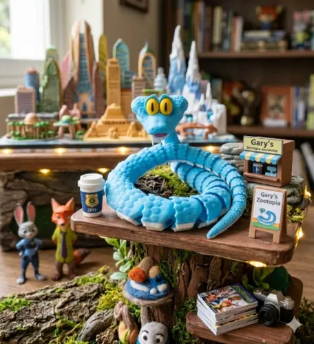 Gary cobra brinquedo articulado Zootopia 2