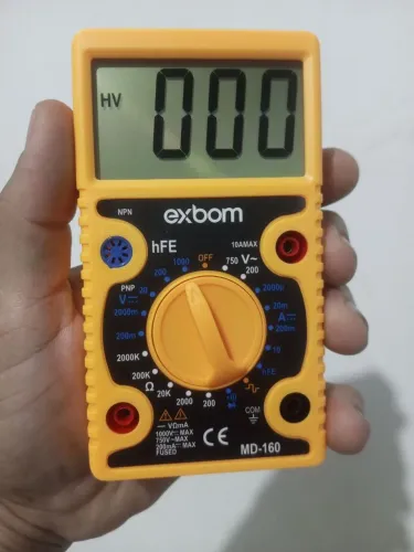 Multímetro Digital Exbom MD-160 DC/AC com Teste de Diodo e Transistor