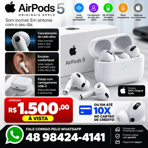 Apple Airpods 5 originais novo na caixinha lacrada