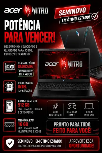 Notebook Gamer Rtx4050 Acer Nitro v15