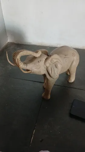 Escultura de elefante em pó de mármore branco antigo