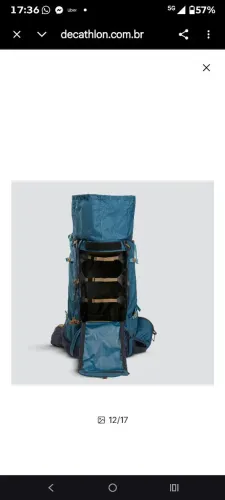 Mochila Adulta de Trekking 50L+10L Air MT500 Simond Azul