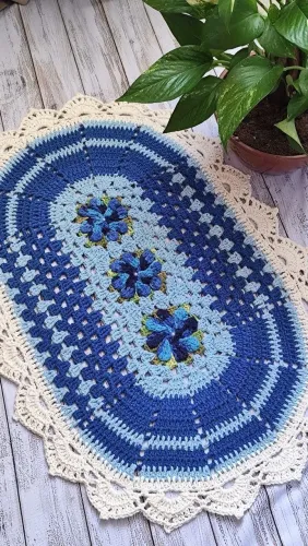 Tapete de crochê 0,70 x 0,49