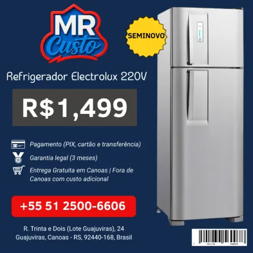 Geladeira Electrolux Seminova | Revisada e Testada, com Garantia e Frete Grátis | MR Custo