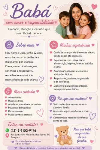 Oferecendo meu serviço com babá