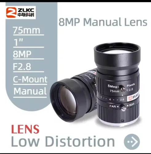Lente Manual Montagem C, 75mm, 8MP, F2.8,HD, 8 megapixels