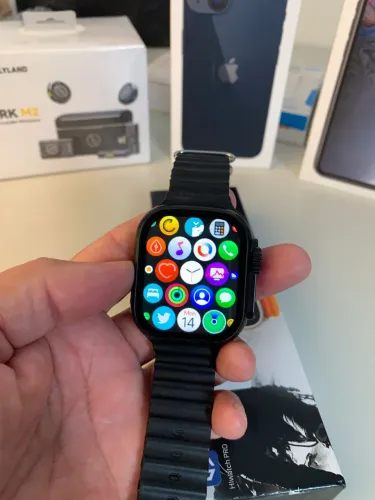 Relógio Smartwatch T900 Ultra Big Tela 2.09 49mm Pulseira Preta