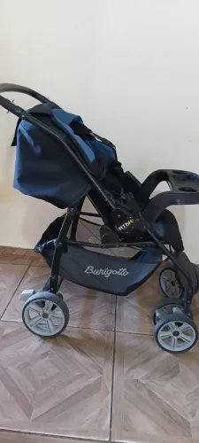 Carrinho de Bebê AT6 K, Burigotto, Preto e Azul, Até 15 kg