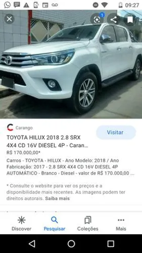 Para choque dianteiro farois Hilux 2018