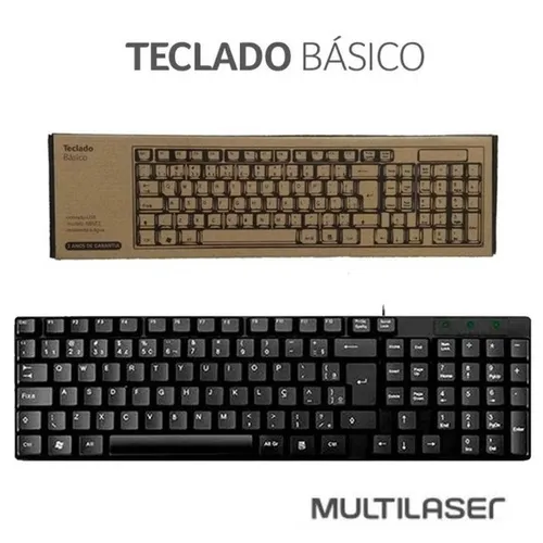 Teclado Básico Slim Preto Resistente a Àgua Multilaser