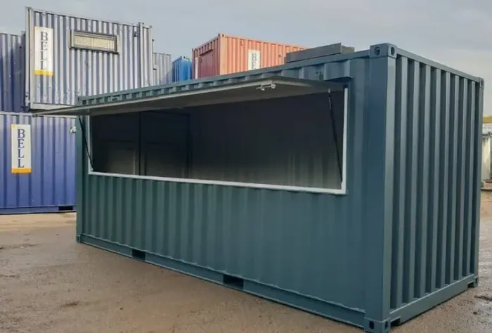 Treiler Lanchonette Container para ser usado sobre carretinha 3x2 facil pratico rapido