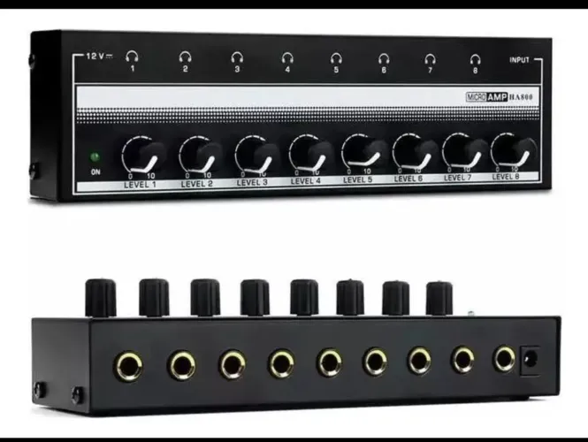 Mixer de Áudio 8 Canais - Microfone - Som - HA800
