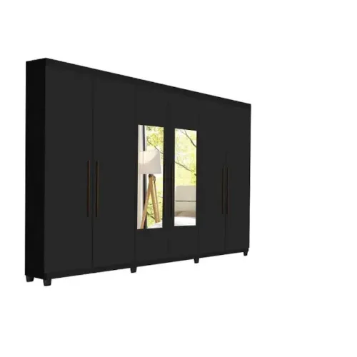 Promoção Guarda Roupa Preto 6 portas Padrao