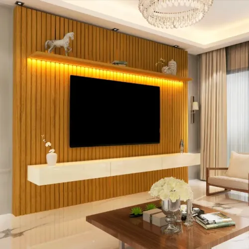 sala painel ripado de 230 cm com led