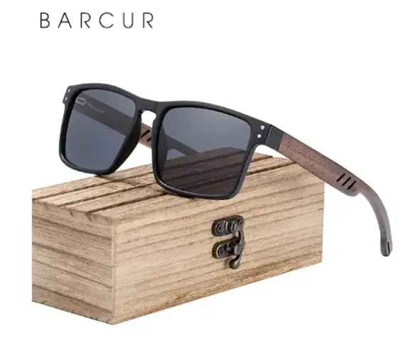 Barcur-uv400,Anti-reflexo, polarizado, madeira Natural, Óculos para Homens e Mulheres