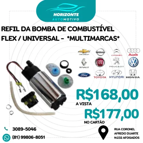 Refil da bomba de combustível flex multimarcas universal