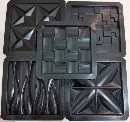 Kit com 5 Formas 3D para Moldes de Gesso - Usadas em Bom Estado