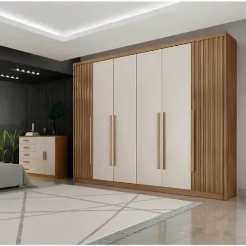 Guarda Roupa Casal Ripado 6 Portas 8 Gavetas Novo Horizonte p654