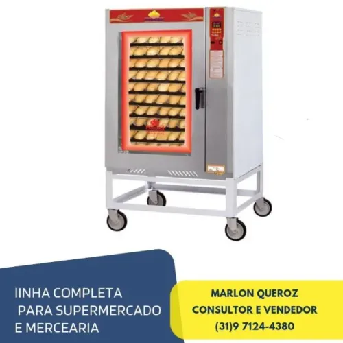 Forno Turbo 8 Esteiras a Gás Novo Progas