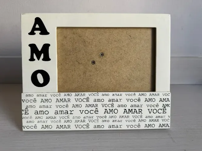 Porta Retrato 10x15 Branco Amo Amar Você - Dia dos Namorados Casal