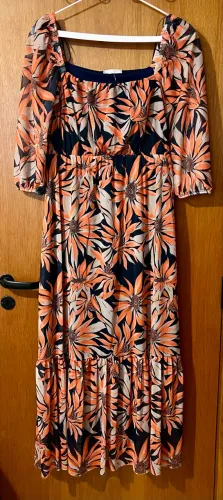 Vestido em tule P/M estampa de margaridas