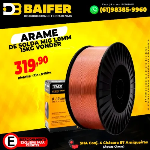 Arame de solda Mig 1,0mm 15kg Vonder