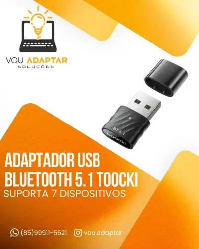 Adaptador usb Bluetooth 5.1 para PC/Notebook - Toocki 7 dispositivos