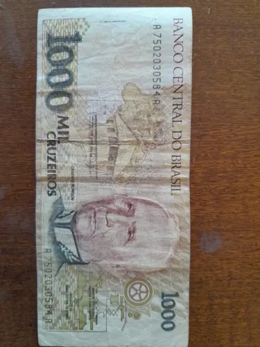 Cédula 1000 cruzeiros 1991