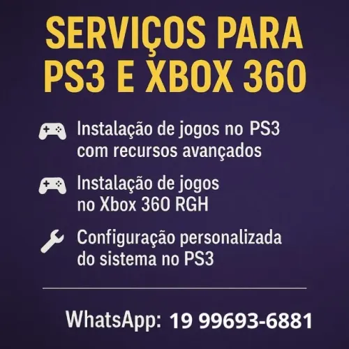 SERVIÇOS PARA PS3 E XBOX 360