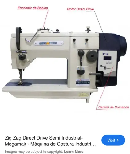 Máquina de Costura Industrial Zig Zag Megamak Direct Drive