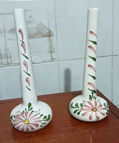 2 Vasinhos 21 x 8 cm  Antigo *Anos 80*  Vintage 