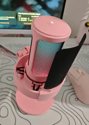 Microfone Fifine Ampligame A8 Condensador Rosa