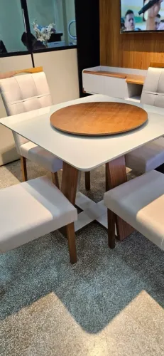 CONJUNTO MESA GRÉCIA COM CADEIRAS ISABELA*_ Tamanho: 1,20x0,80cm