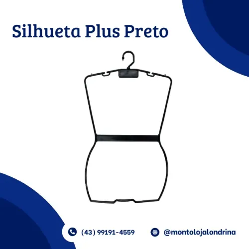 Cabide Silhueta Preto Plus