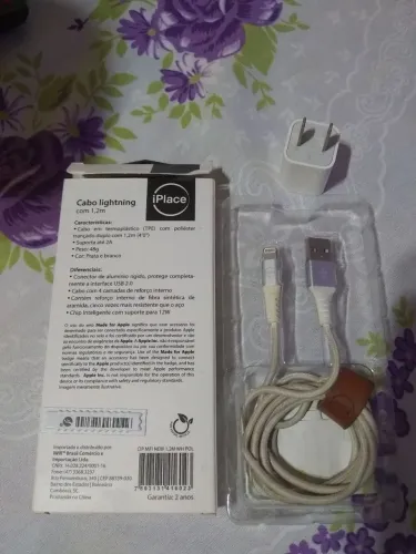 Cabo Lightning iPlace 1,2m + Carregador