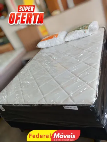 Cama Box Casal Padrão 138cm Colchão e Base - Promoção!