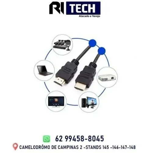 Cabo HDMI Resistente para TV Monitor PC Câmeras 1M