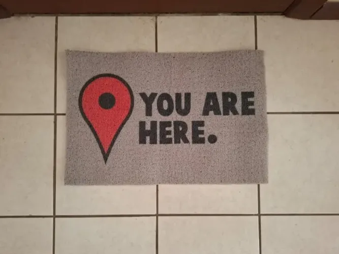 Capacho "You are here." (Você está aqui.) 40cm x 60cm