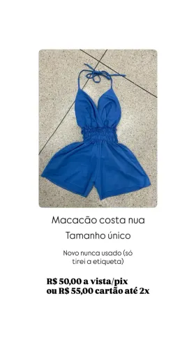 Macacão costa nua