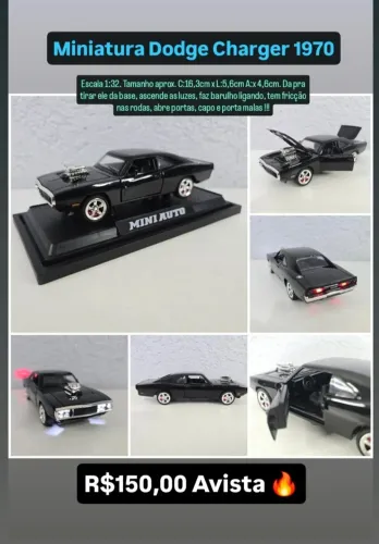 Miniatura Dodge Charger 1970 Velozes e Furiosos !!!