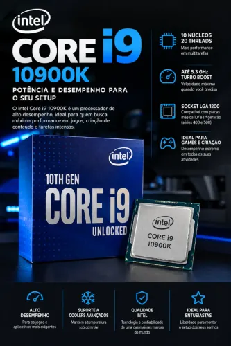 Processador Intel Core i9-10900K 10ª Geração - 5.3GHz
