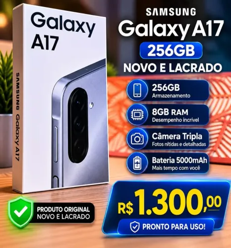 Vendo smartphone Samsung A17 256Gb Novo Lacrado