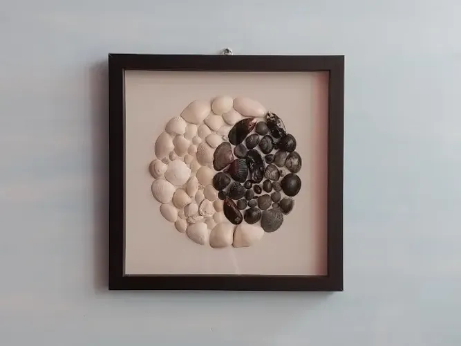 Decoração Praiana Quadro Artesanal com Conchas Naturais