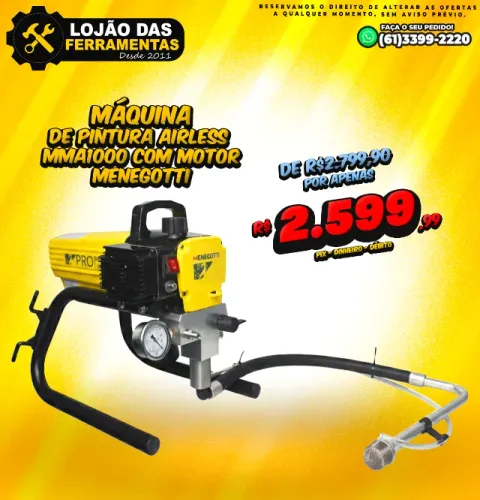 Máquina de Pintura Airless MMA1000 Com Motor Menegotti