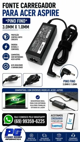 CARREGADOR PARA NOTEBOOK ACER