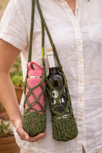 Suporte Porta garrafa em macrame