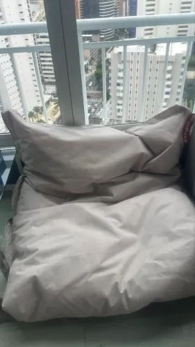 Puff Brasilazy casal grande cor areia 