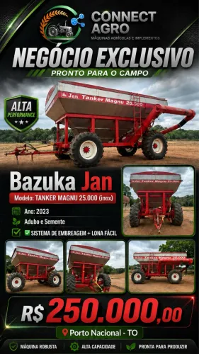 JAN - CARRETA BAZUCA GRANELEIRA 25.000 (INOX)