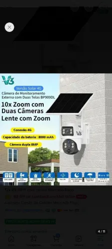 câmera de monitoramento 4g com painel solar